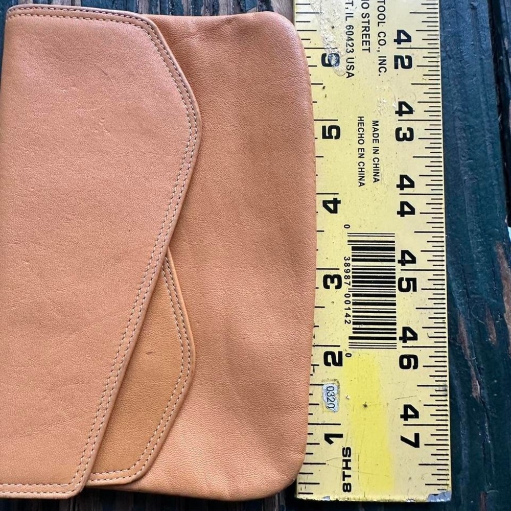 an leather clutch wallet with a boho - Picture 7 of 8